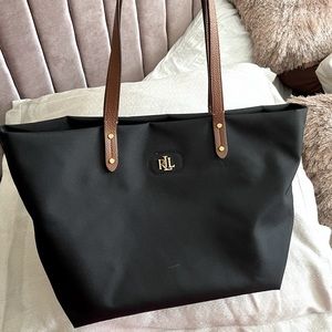 Ralph Lauren Bainbridge Black Nylon Shopper Tote🔥